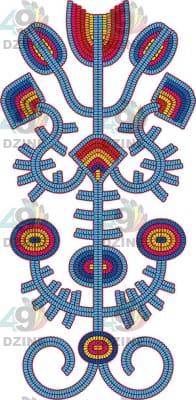 14 IN Blackfoot Style Beadwork Blue Sleeve 2 Transfers 49 Dzine 