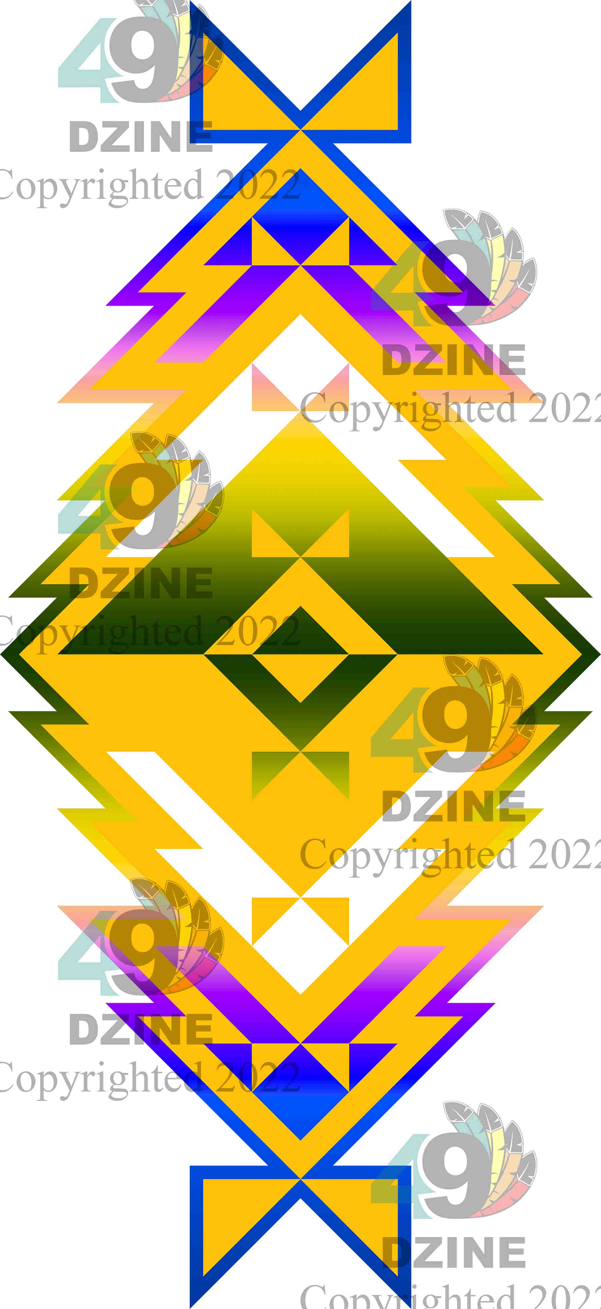 6-inch Geometric Transfer Meta Tipi Transfers 49 Dzine Meta Tipi Yellow 