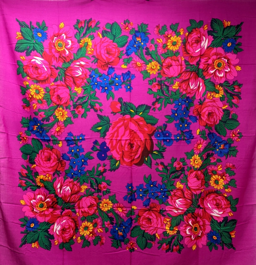 Jumbo Kokum Scarf - Fuchsia 57 inch x 57 inch