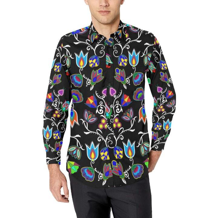 Indigenous Paisley Black Men's All Over Print Casual Dress Shirt (Model T61) Men's Dress Shirt (T61) e-joyer 