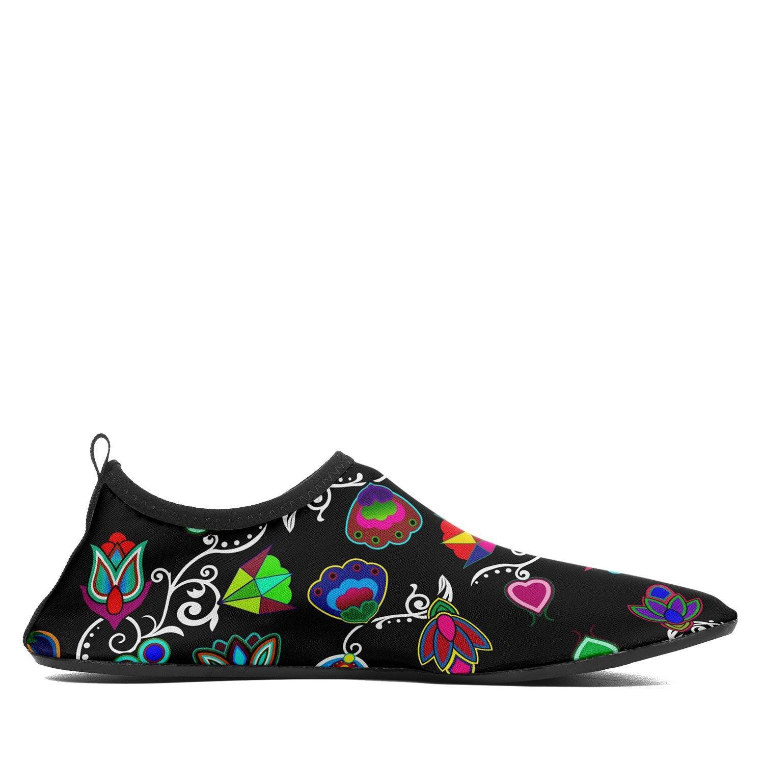 Indigenous Paisley Black Sockamoccs Kid's Slip On Shoes 49 Dzine 