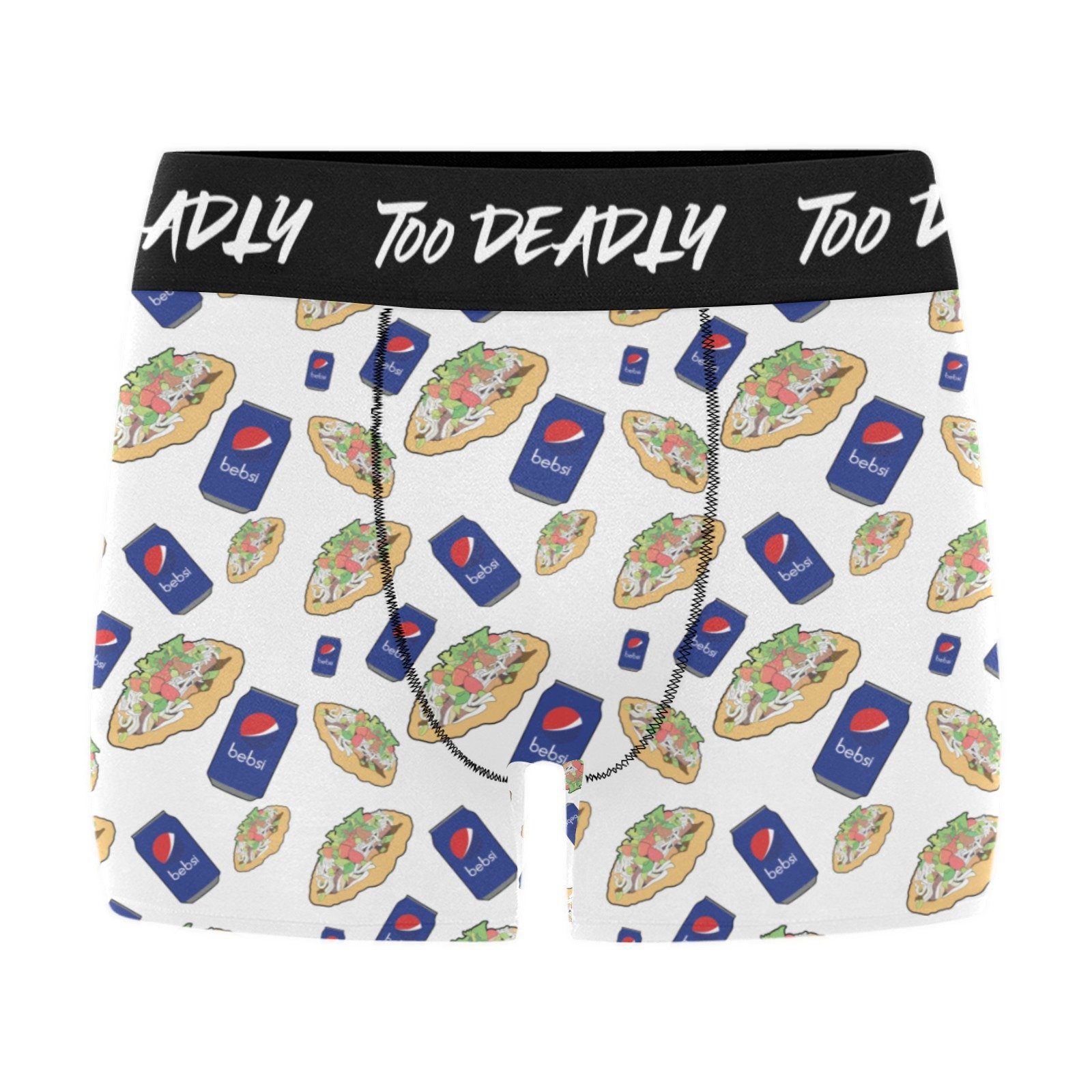 Too Deadly Bepsi Taco Men's Boxer Briefs w/ Custom Waistband (Model L10) Men's Briefs-Custom Waistband (Merged Design) e-joyer 